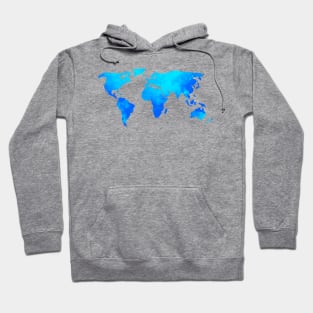 Blue World Map Hoodie